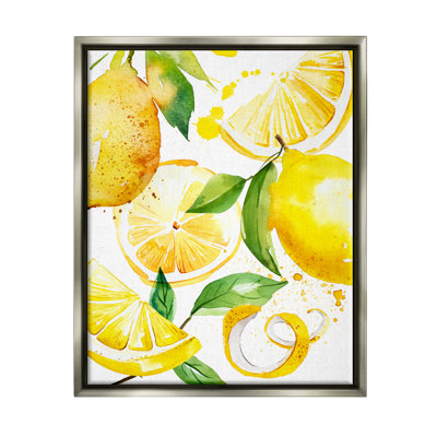 Peinture au citron moderne encadrée sur bois