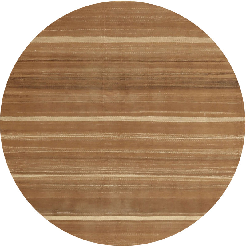 Tapis brun contemporain, Rond 4 pi