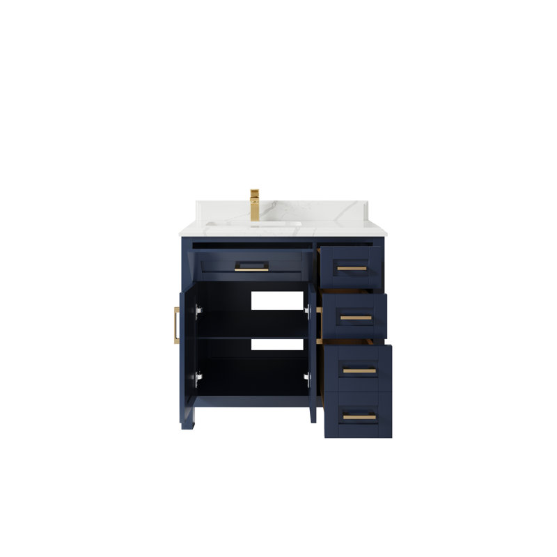 Ensemble de meuble-lavabo simple 36 po Gracieuse, Calacatta Laza