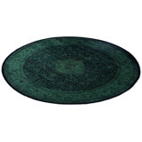 Overdyed Hand-Knotted Wool Modern-Contemporary Green Area Rug 8' 3" x 8' 4"