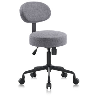 DR.LOMILOMI Heavy Duty Extra-Wide Seat Adjustable Height Swivel Rolling Stool for Dental Clinic, Salon, Office, and Bar - NAIA 502 (Dim Grey, Backrest Add-on)