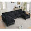Canapé modulaire 5 places en chenille avec repose-pieds-1506817486