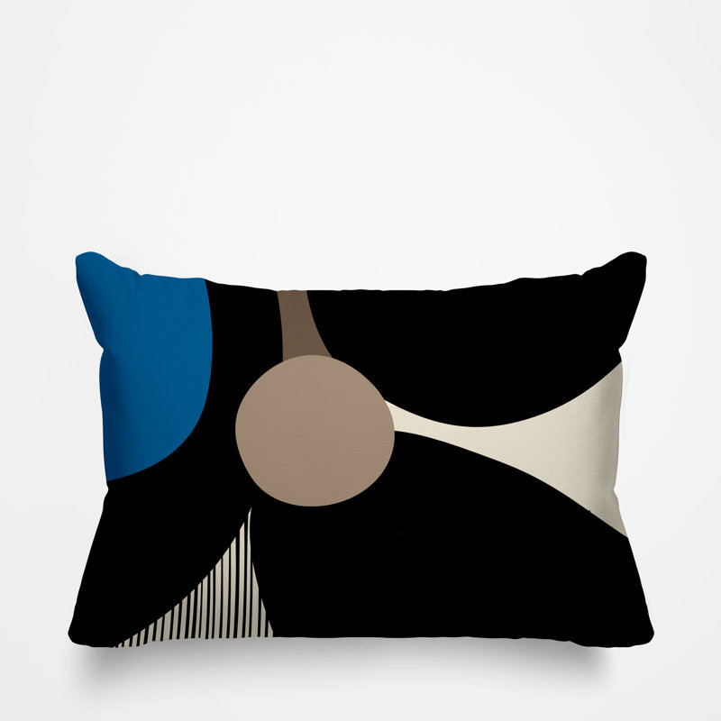 Coussin décoratif intérieur / extérieur en polyester filé Janie, Turquoise, H 14 po x l 20 po