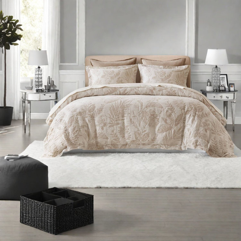 Cotton Blend Floral Duvet Cover Set
