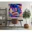 Murale abstraite pelez et collez Lajeanna - Violet-106503688