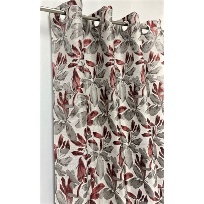 Panneau de rideau simple semi-diaphane avec œillets Deluxe, Rouge, l 54" x L 84"