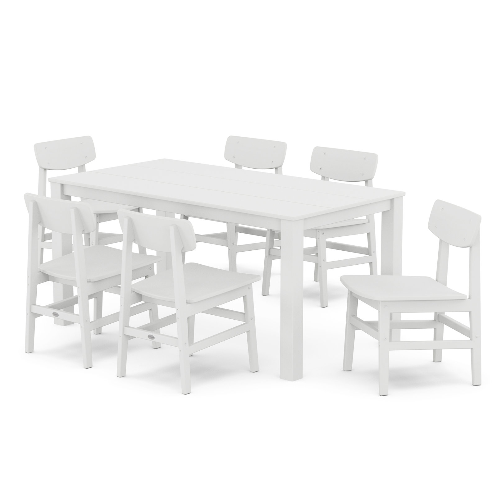 POLYWOOD® Modern Studio 64" Patio Dining Set, White