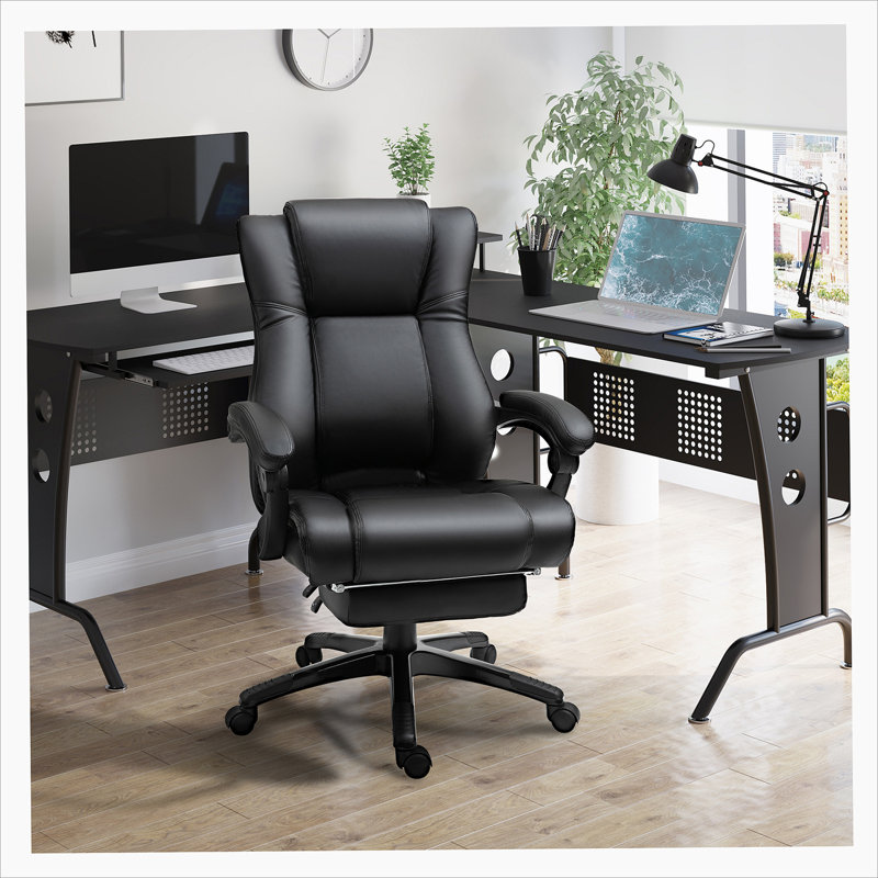 Black High Back Leather Swivel Executive Office Chair