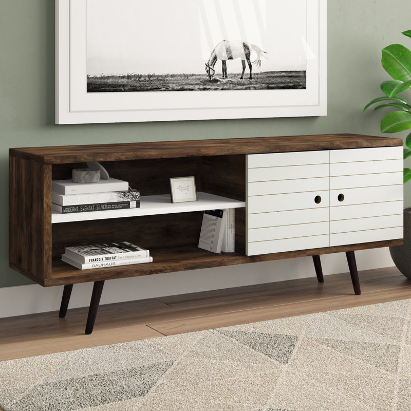 Darryl TV Stand for TVs up to 60", Rustic Brown/White