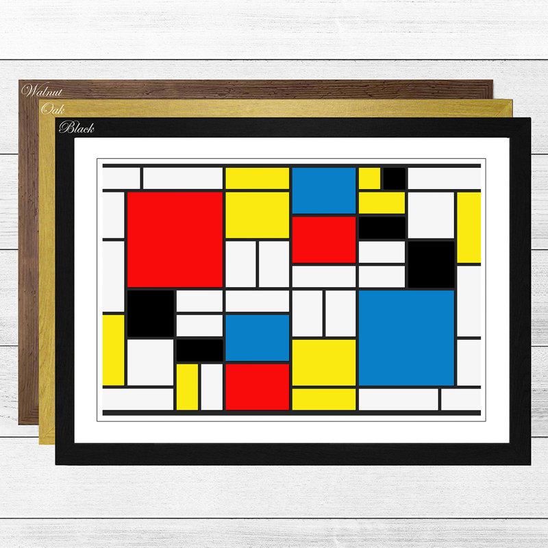 Piet Mondrian - Single Picture Frame Print, Black