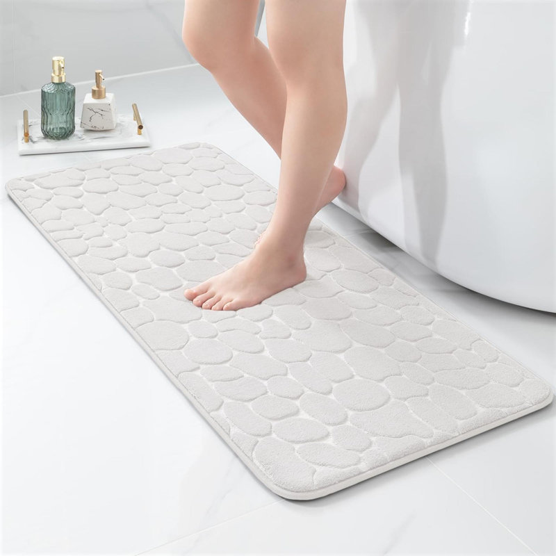 Tapis pour salle de bain Nejka, Blanc