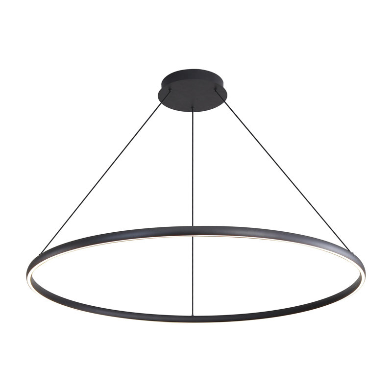 Nurein 71" LED Ring Chandelier, Sand Black