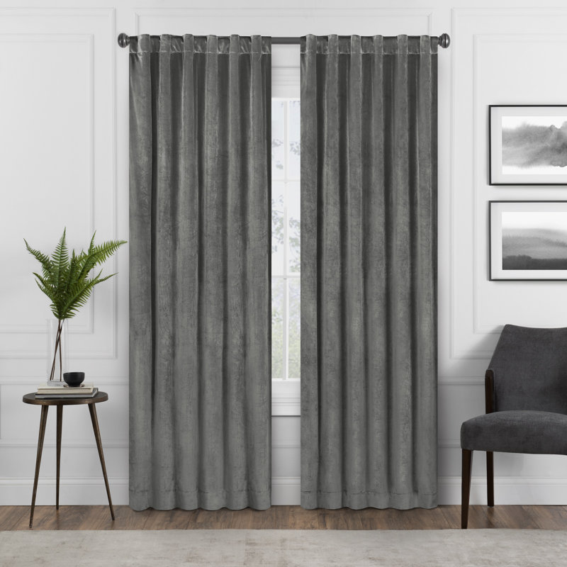 Curtain Single Panel, 50" W x 108" L, Charcoal