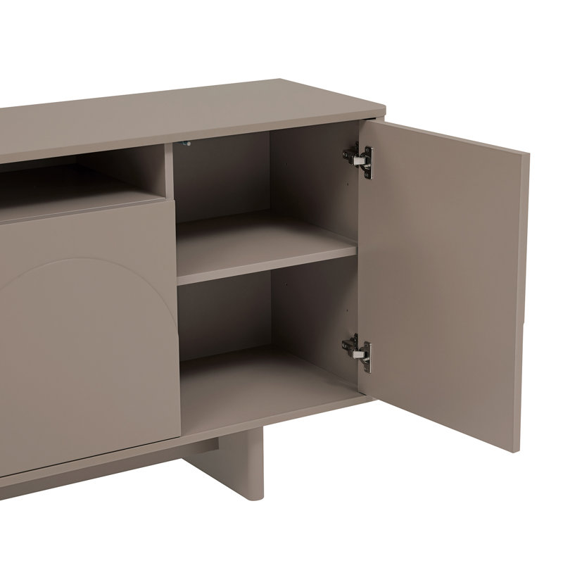 Buffet moderne de 71 po avec 9 tablettes réglables Ella, Moka