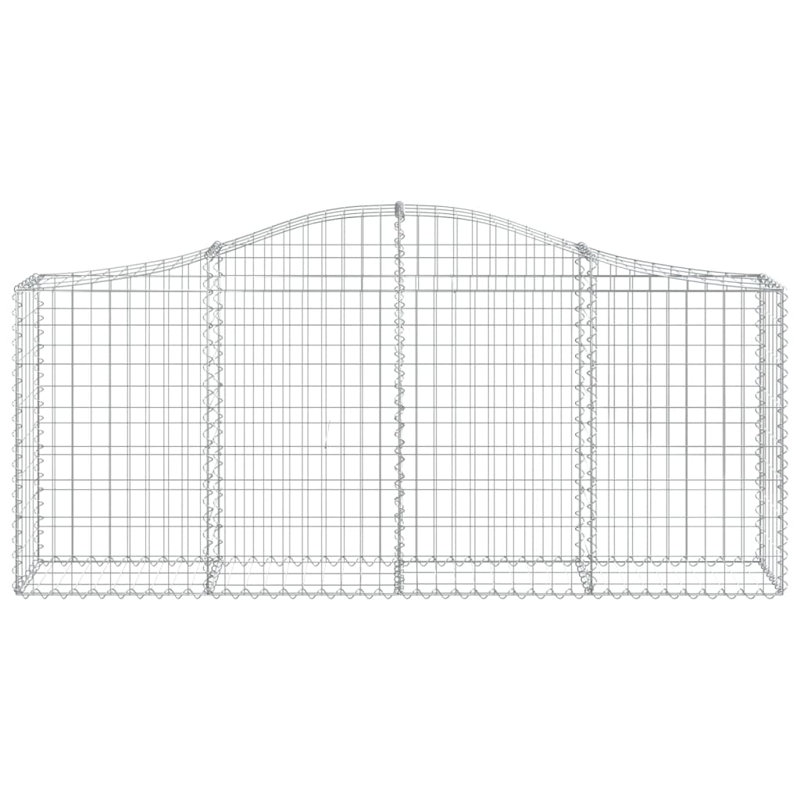 Arched Gabion Basket Galvanised Iron, 100cm H x 200cm W x 30cm D