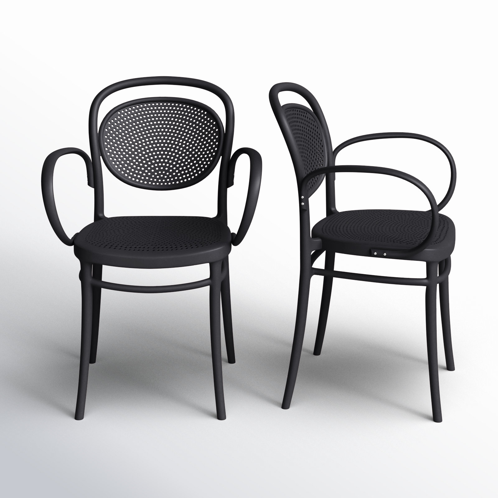 Farrah Stackable Patio Armchair, Black