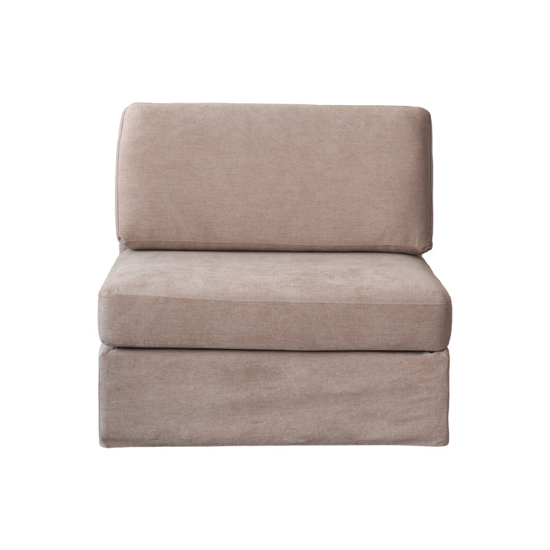 Castelli Upholstered 38.6 " Linen Sectional, Khaki