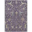 Tapis intérieur/extérieur lavable, 3 m x 4,2 m, beige aubergine et doré à motifs floraux