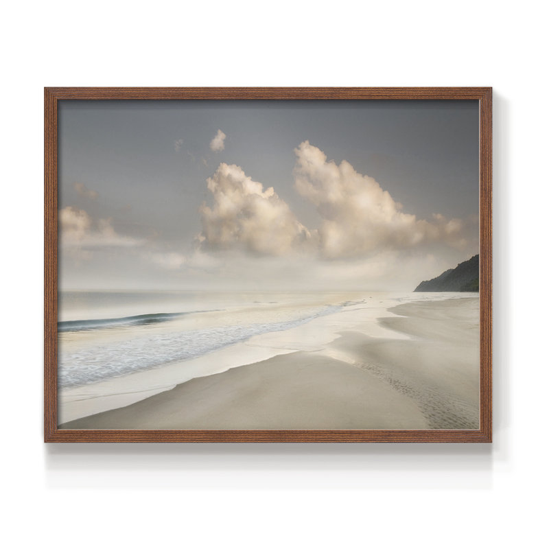 Brighton Shore -Framed Print - Restickable, 22" H x 28" W, Walnut