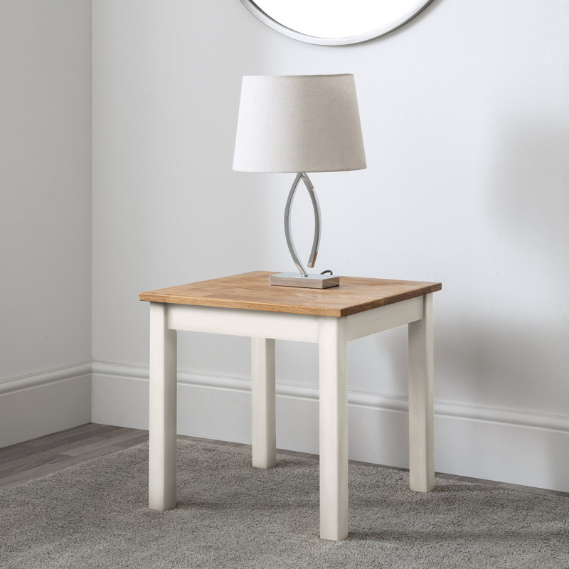 Carmel Solid Wood End Table, Ivory