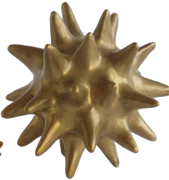 Urchin, 7" H x 7" W x 7" D, Antique Gold