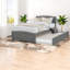 Lit plateforme simple avec lit gigogne extensible peu encombrant, bois massif, finition gris moderne