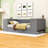 Wooden Daybed with Trundle, Drawers, Multi-Storage Arms and Charging Station-1771478149