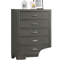 1 pièce Commode 5 tiroirs en acrylique de style contemporain avec pieds en métal