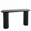 Table basse moderne noire, console cannelée de 56 po de largeur pour le salon / couloir, peu encombrante Facile à nettoyer