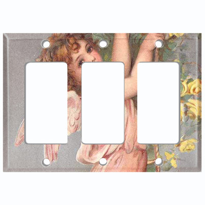 Patterned 3 - Gang Toggle Light Switch Standard Wall Plate