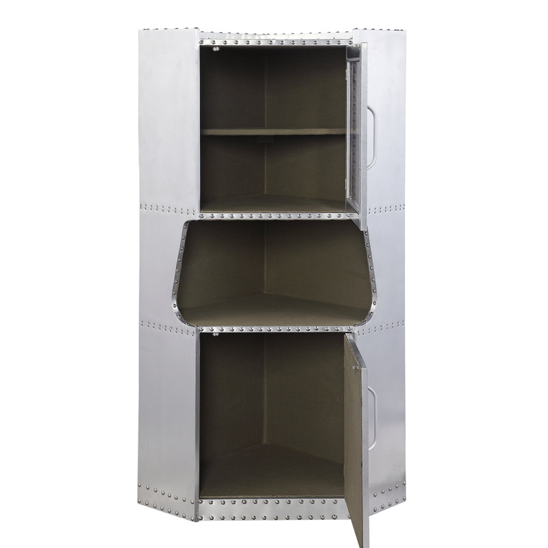 Armoire en aluminium avec 1 tablette, offrant un rangement efficace et une étagère esthétique à 2 portes pour le rangement