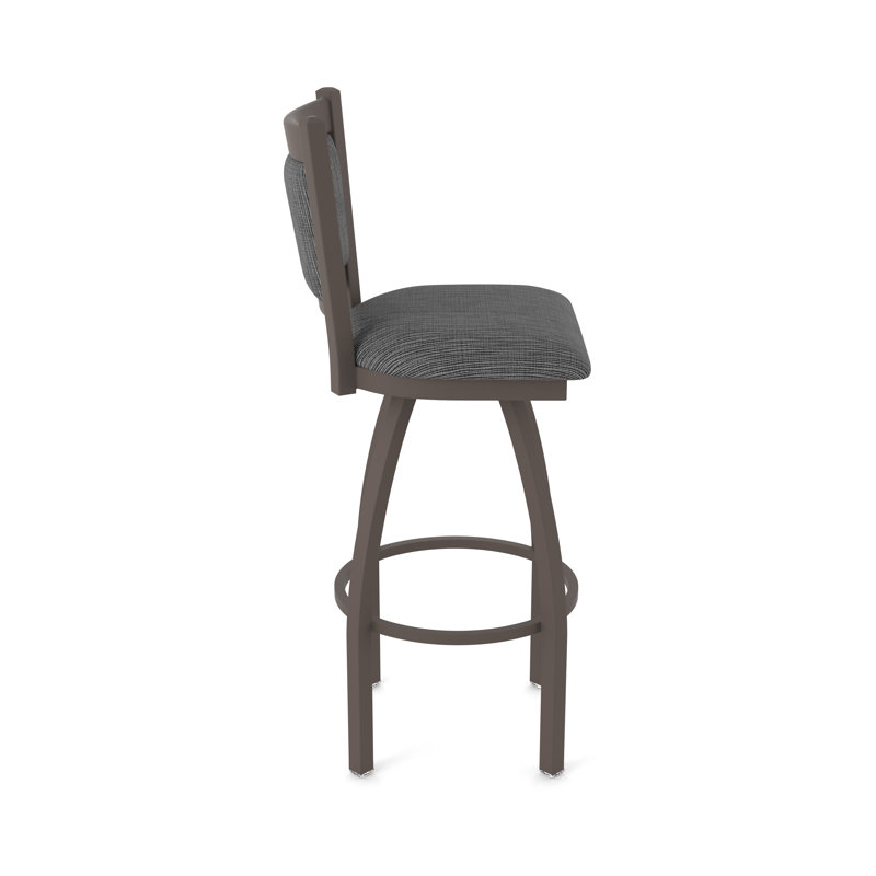 Tabouret pivotant Hadleigh, Tabouret de comptoir (siège d'une hauteur de 25 p, Bronze, Tissu - charbon graphique