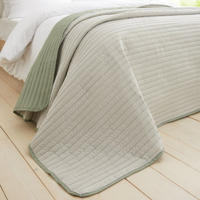 Stripe Quilted Reversible Bedspread