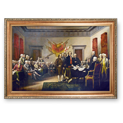 The Signing of the United States Declaration of Independence Framed Size:34.5x24.5 inches,Image Size:30x20 inches World Classic Reproductions For HomeDecor,Italy Style Luxurious Gold Embossing Frame