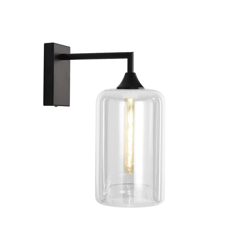 Bonita Armed Sconce, Black, Clear