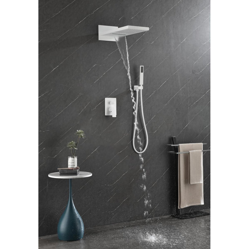 Shower System,Waterfall Rainfall Shower Head With Handheld, Shower Faucet Set For Bathroom Wall Mounted