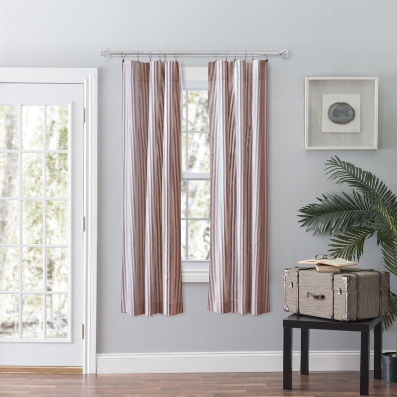Charis Room Darkening Curtain Pair, 28" x 63", Brick