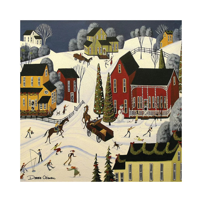 Christmas Cheer by Debbie Criswell - Painting on Canvas, Wrapped Canvas, 30.48 cm H x 30.48 cm W