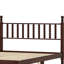 Lit plateforme grand format rétro, tête de lit gourde, bois de noyer, base solide, cadre en bois