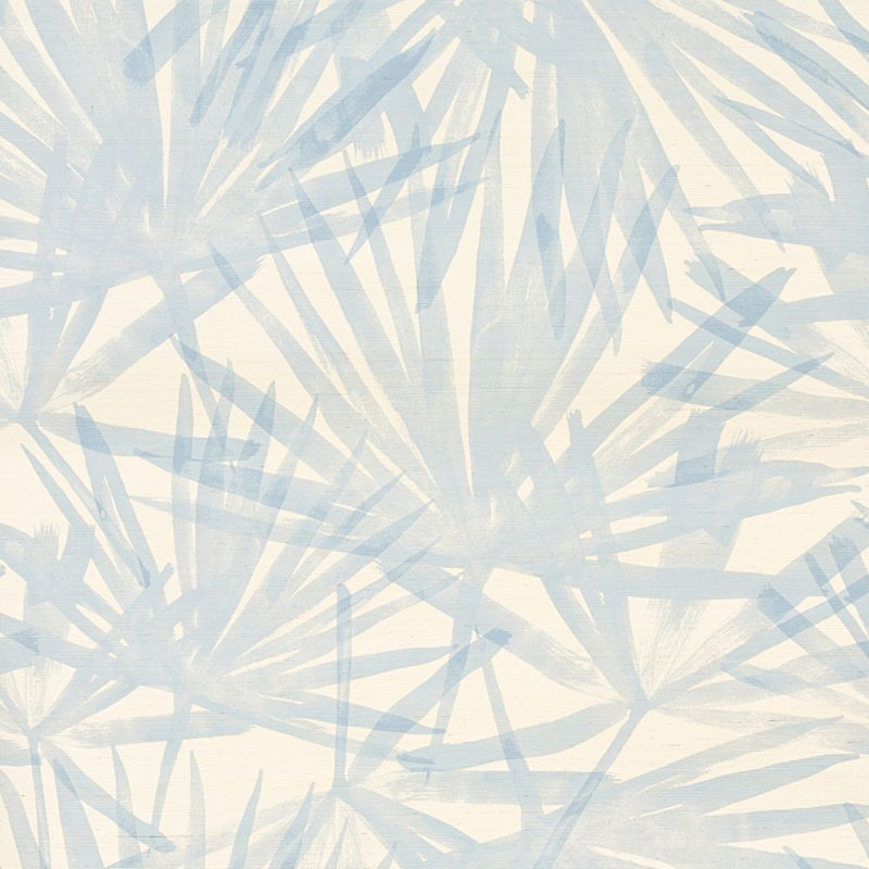 Sunlit Palm Sisal Wallpaper, Chambray