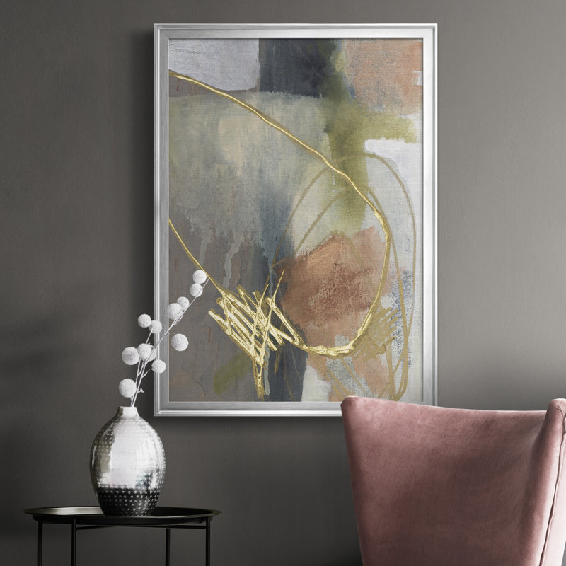 Burnish Loops II - reproduction d'art sur toile encadrée, H 30,5 po x l 22,5 po x P 1 po, Cadre argenté