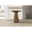 20 po Console ronde en placage d'hévéa et de placage de chêne avec base en piédestal en noyer, table de salon moderne, polyvalente pour un rangement en groupe, plateau biseauté, attrayante, assemblage requis-124769149-124769144