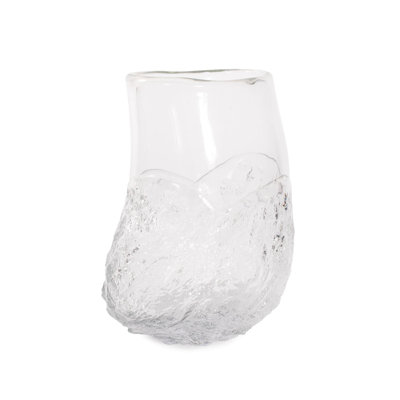Portage Ice Clear Abstract Glass Vase- Tall