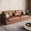 Canapé modulaire orange en cuir véritable-1463612577-1463612579