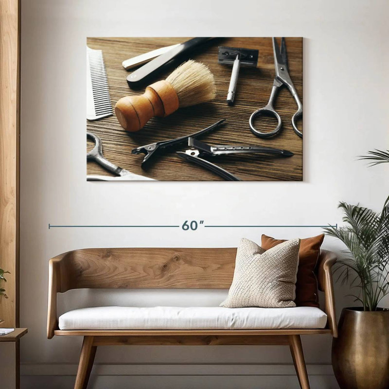 Shuttleworth Barber Tools, 30" H x 45" W