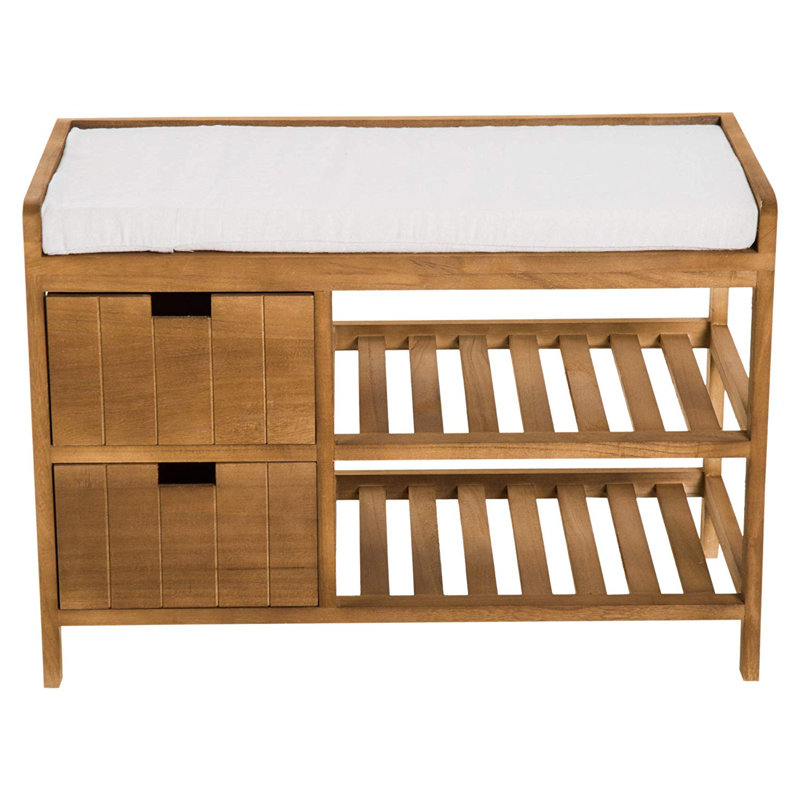 Zeke Upholstered Storage Bench, Brown