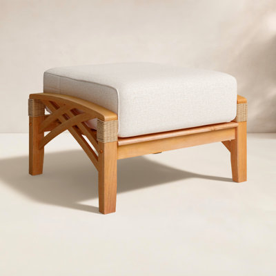 Cotesfield Teak Outdoor Ottoman with Cushion