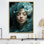 Cyan Smoke Woman Portrait I, reproduction d'art sur toile