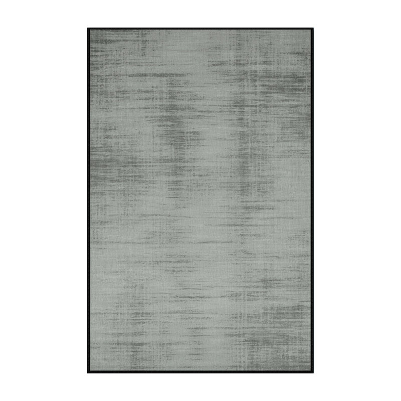 Tapis abstrait gris lavable à la machine, Rectangle 3 pi x 5 pi