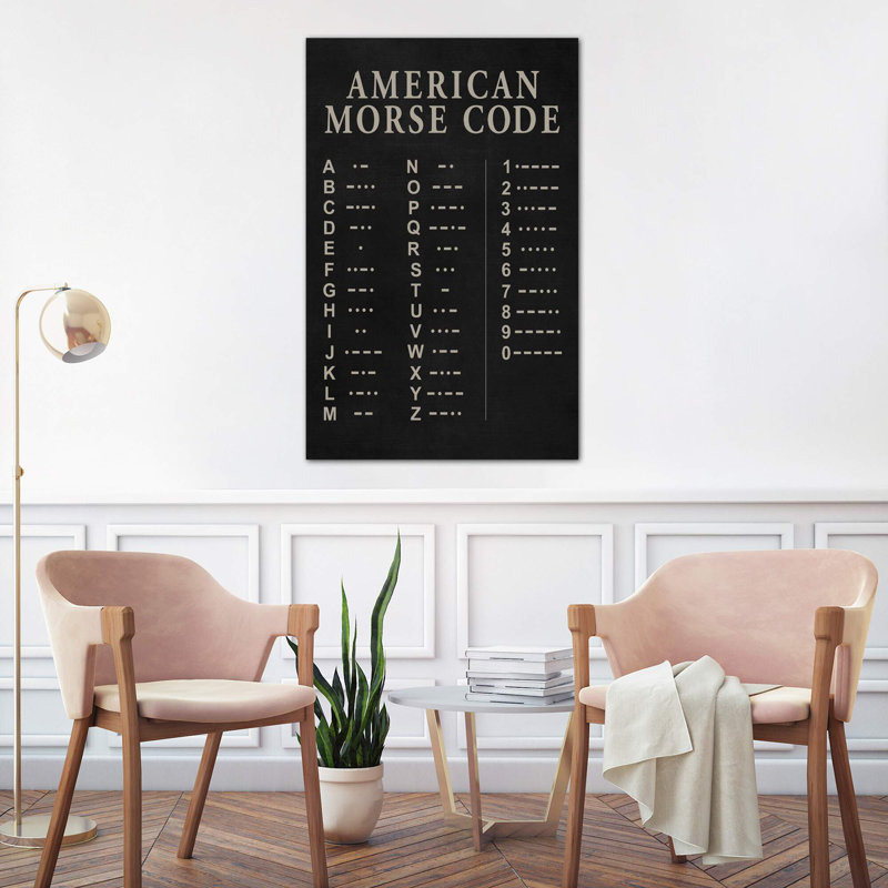 Morse Code - Wrapped Canvas Print, 101.6 cm H x 66.04 cm W x 1.91 cm D